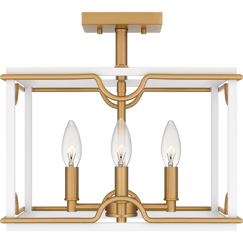 Brinkman 4-Light Matte White Semi-Flush Mount Light