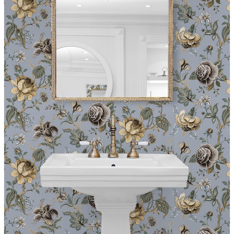 NextWall Sanibel Floral Trail Peel and Stick Wallpaper