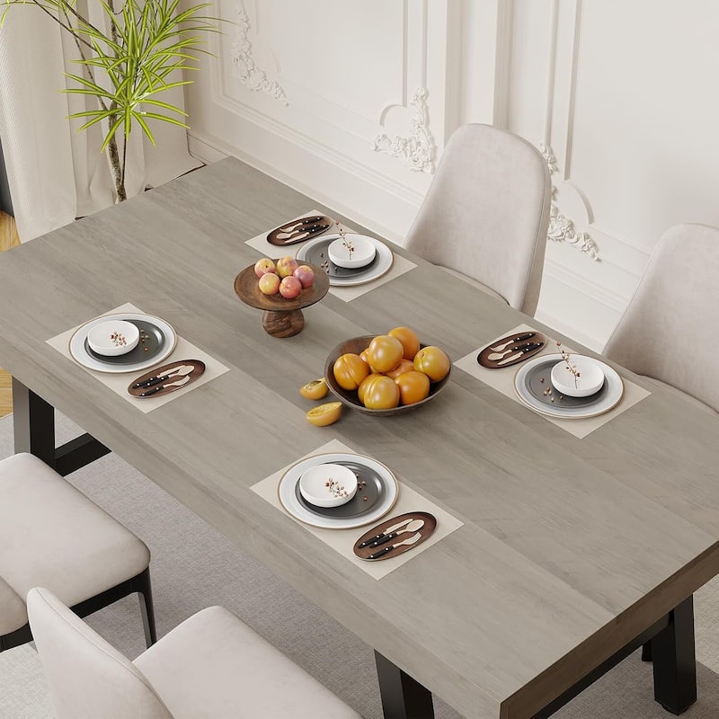 Industrial Long Dining Table for 6-8 People - Grey