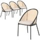 preview thumbnail 24 of 54, Urbane Modern Stylish Dining Chair with Vinyl Fabric Seat and Wicker Back for Dining Room & Kitchen, Set of 4 Taupe