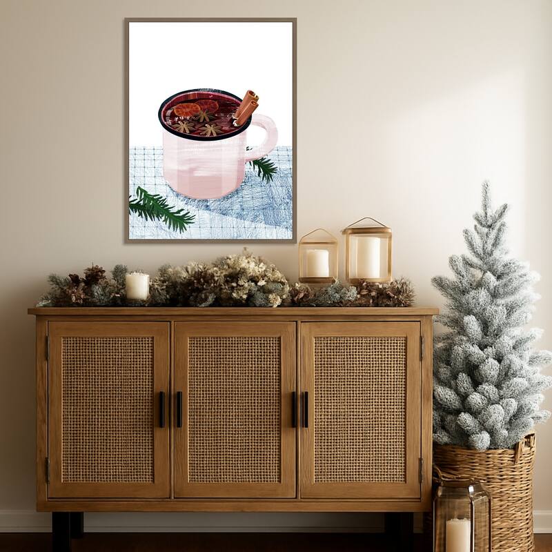 Mulled Wine by Goed Blauw (23 x 30 in.), Framed Canvas Wall Art Print - Sylvie Dark Gold