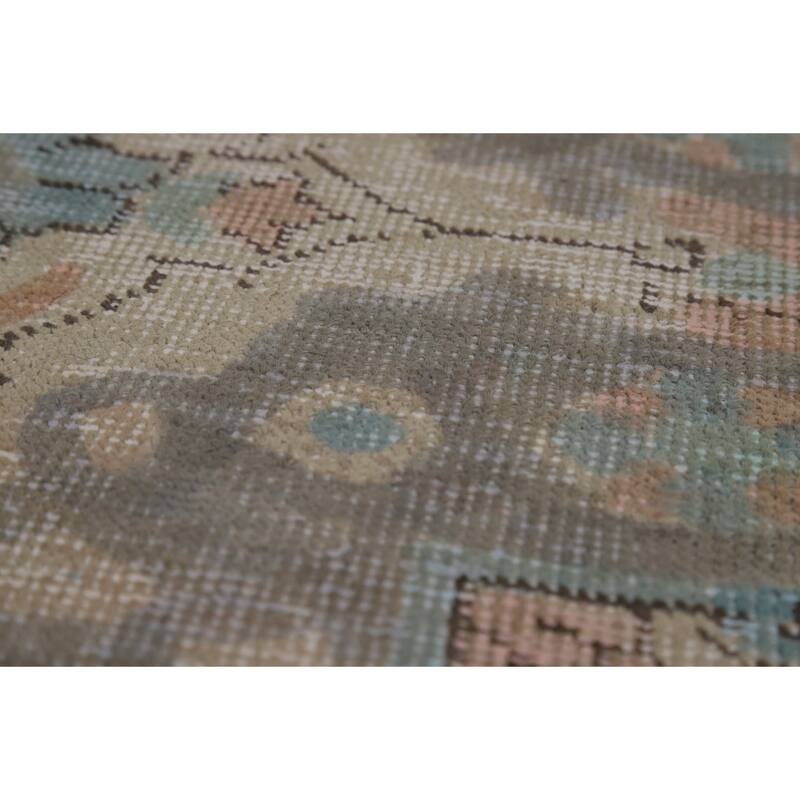 Geometric Tabriz Persian Rug Hand-Knotted Beige Wool Carpet - 8'2"x 10'6"