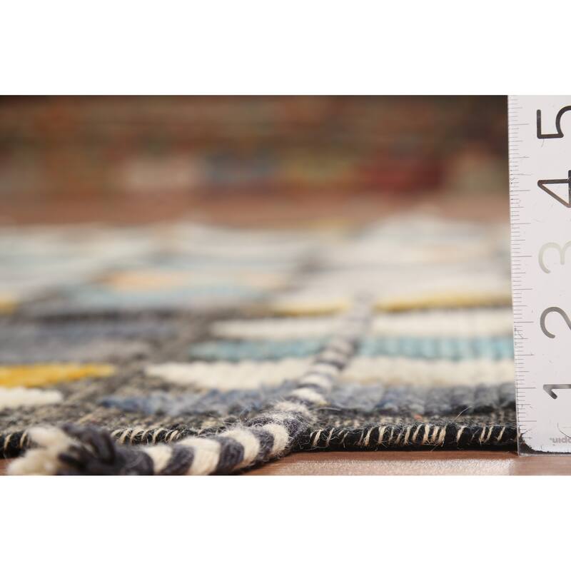 All-Over Geometric Moroccan Contemporary Area Rug Handmade Wool Carpet - 5'11"x 9'7"