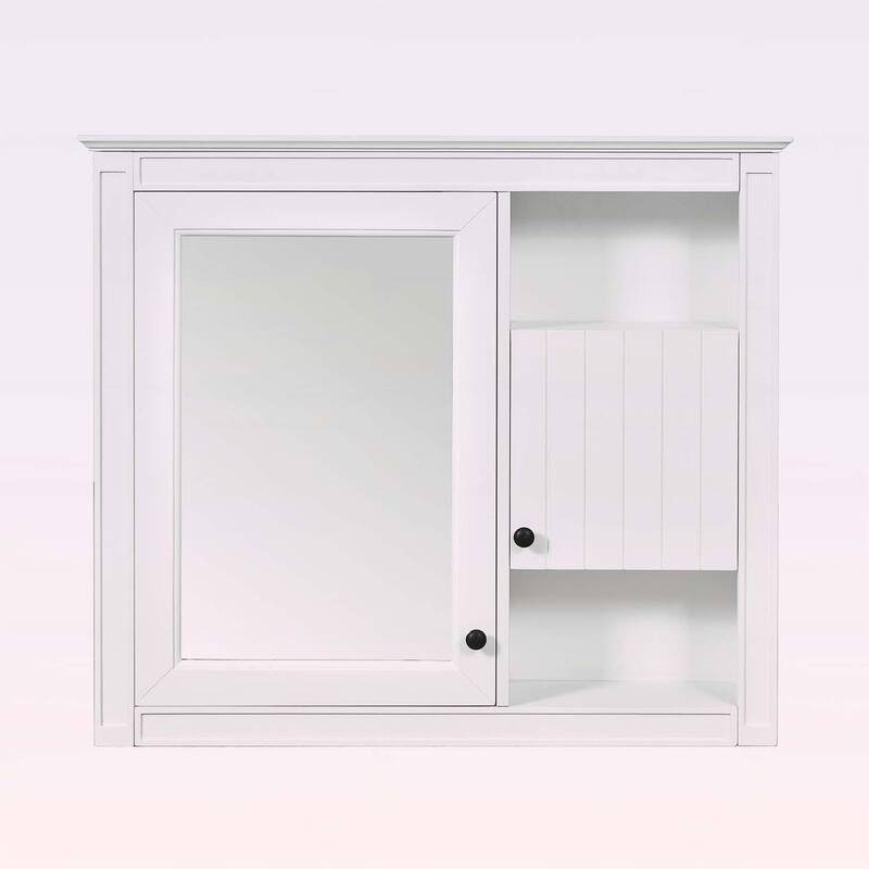 32'' Bathroom Wall Cabinet with Mirror,Medicine Cabinet with 3 Shelves,Over Toilet Storage