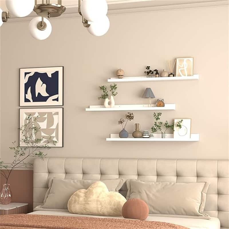 36 Inch Large Floating Shelves for Wall Set of 3 - 2.67"D x 35.82"W x 5.51"H