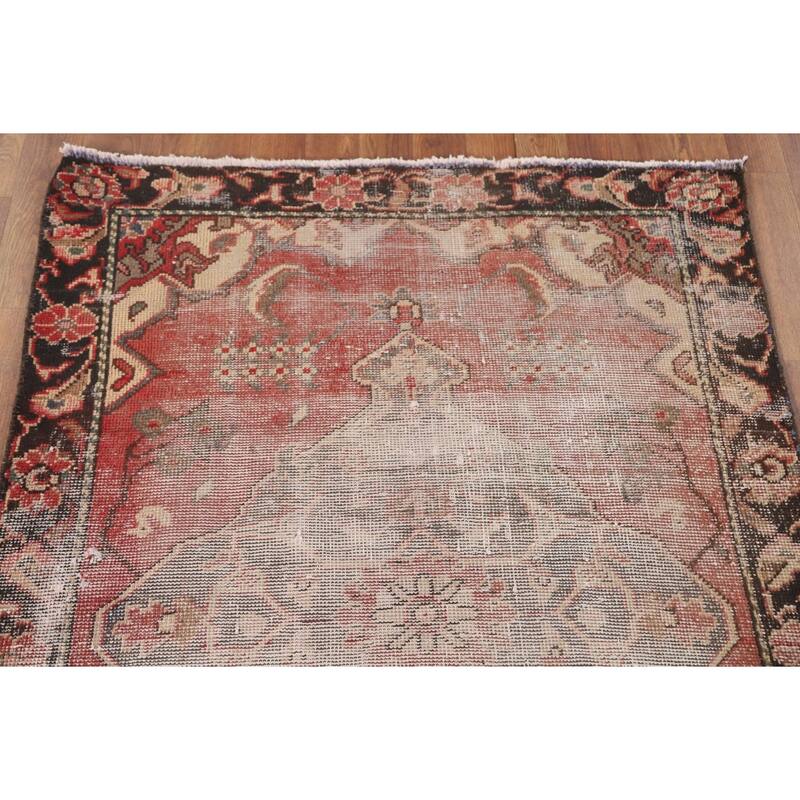 Distressed Tabriz Persian Vintage Bedroom Handmade Wool Carpet - 3'4" x 4'10"