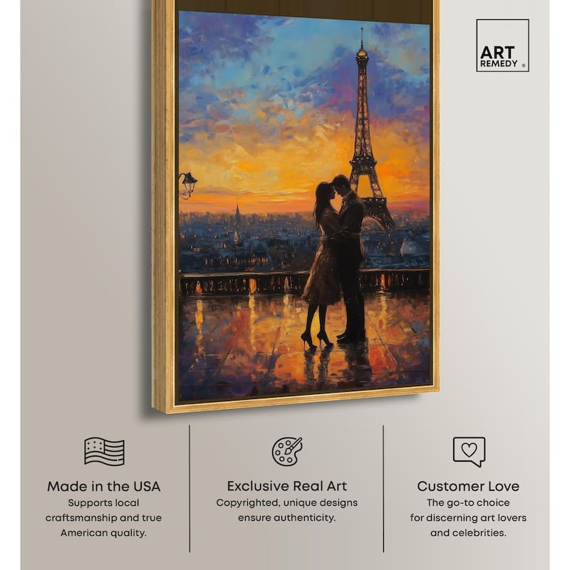 Eiffel Tower Romance Canvas by Art Remedy