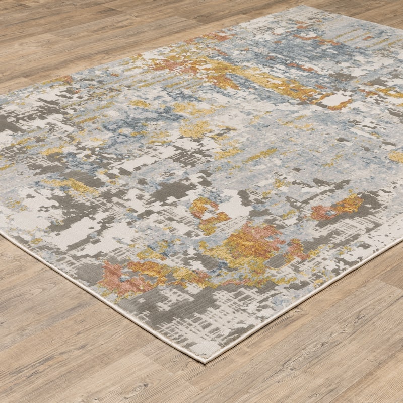 Style Haven Caldon Contemporary Abstract Gray Area Rug