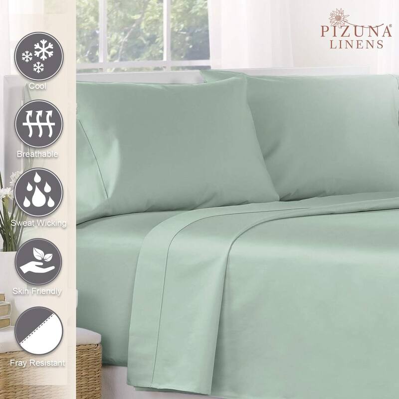 Lavish Touch 400 TC 100 % Cotton Flat Sheet Only 1 Pc with Stylish 4" Hem