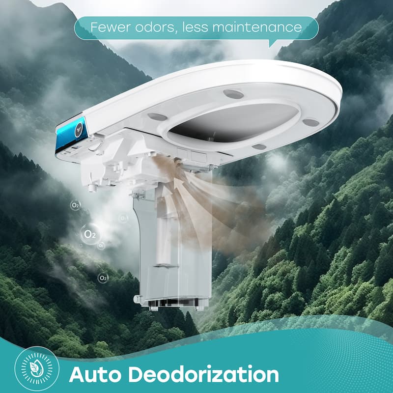 HOROW T38 Elegant Luxury Elongated Smart Bidet Toilet in White with Build-in Tank, Auto Open/Close, UV Light