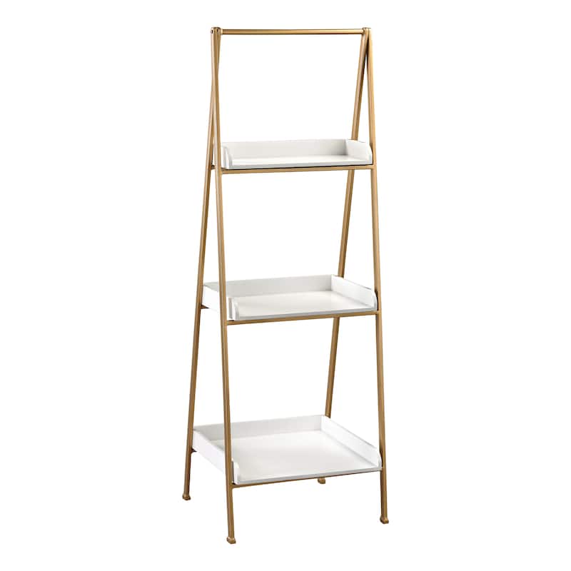 Elk Home Kline Gloss White Wood Composite Bookcase - White/Gold