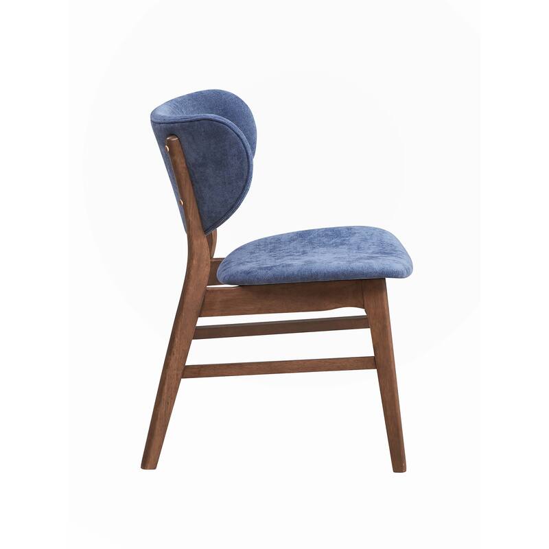 Green and Walnut Padded Side Chair (Set of 2)