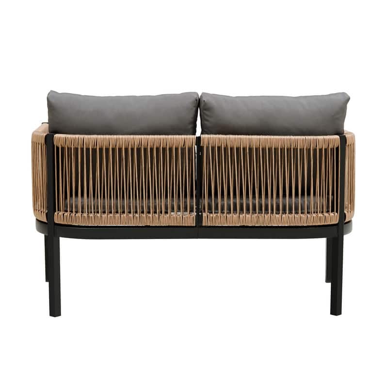 Modular Outdoor Sofa Set with Tempered Glass Table for Garden, Patio, Balcony