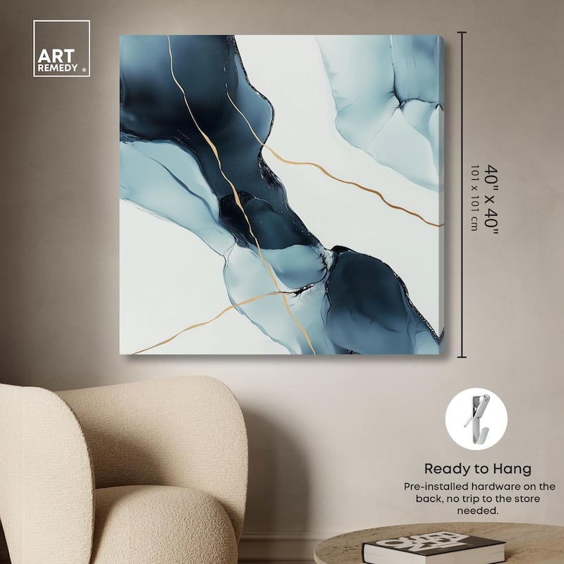 Cerulean Flow I Canvas by Art Remedy, Gallery Wrapped