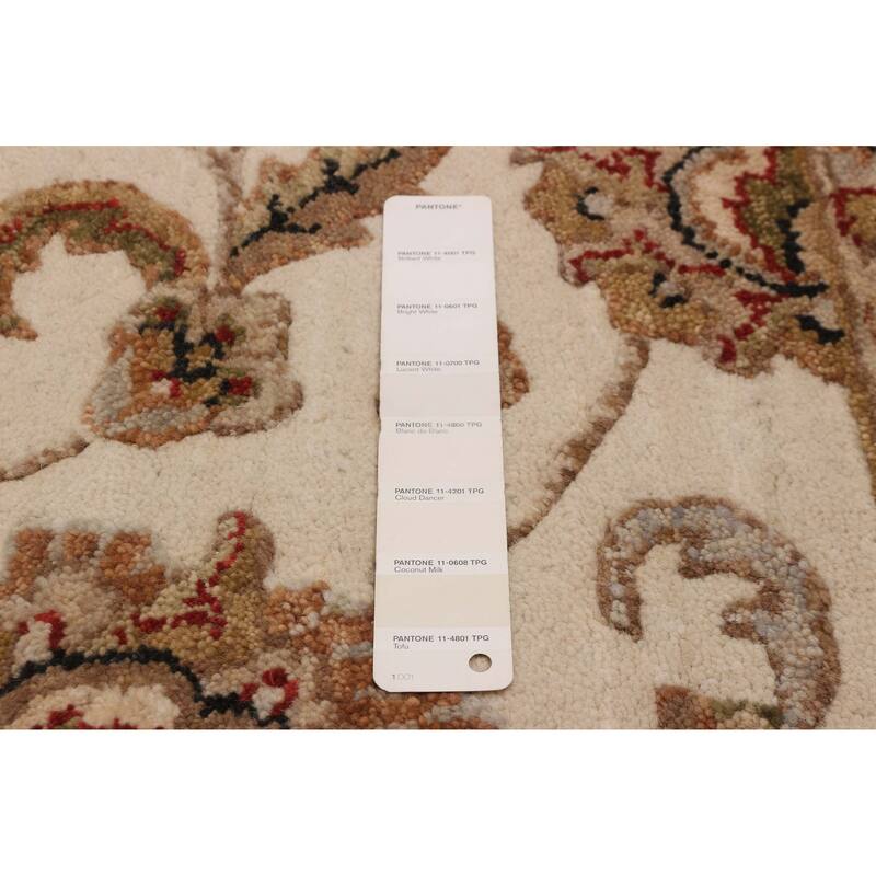 ECARPETGALLERY Hand-knotted Finest Agra Jaipur Cream Wool Rug - 8'0 x 9'9