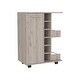 preview thumbnail 37 of 45, Bar Cart with 2 Open Shelves, 4 Casters, 6 Wine Cubbies, 2 Inner Shelves, and Cabinet - 23" W x14"D x 32"H Light Grey