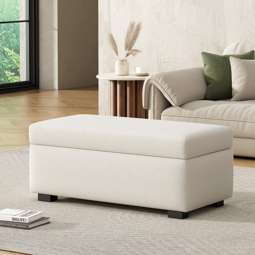Christopher Knight Home- Aurelius Rectangle Chenille Storage Ottoman