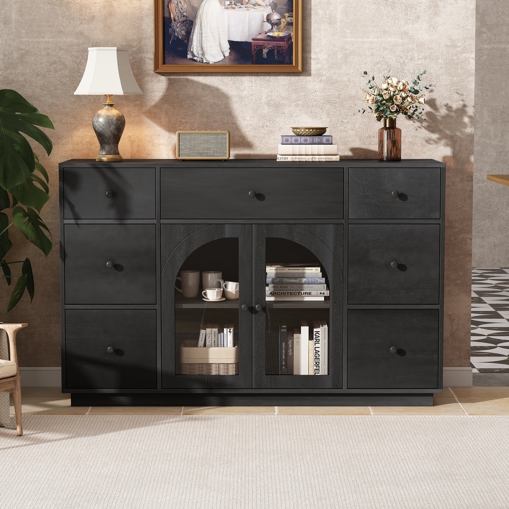 Christopher Knight Home - Jen Cabinet with Storage, Large Size with 2 Doors and 7 Drawers