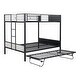 preview thumbnail 9 of 7, Furniture of America Jown Modern 2-Piece Black and White Metal Bunk Bed with Trundle Set