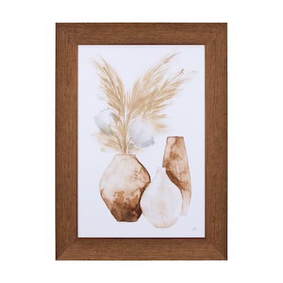 Vase Gray Pods Framed Art Print