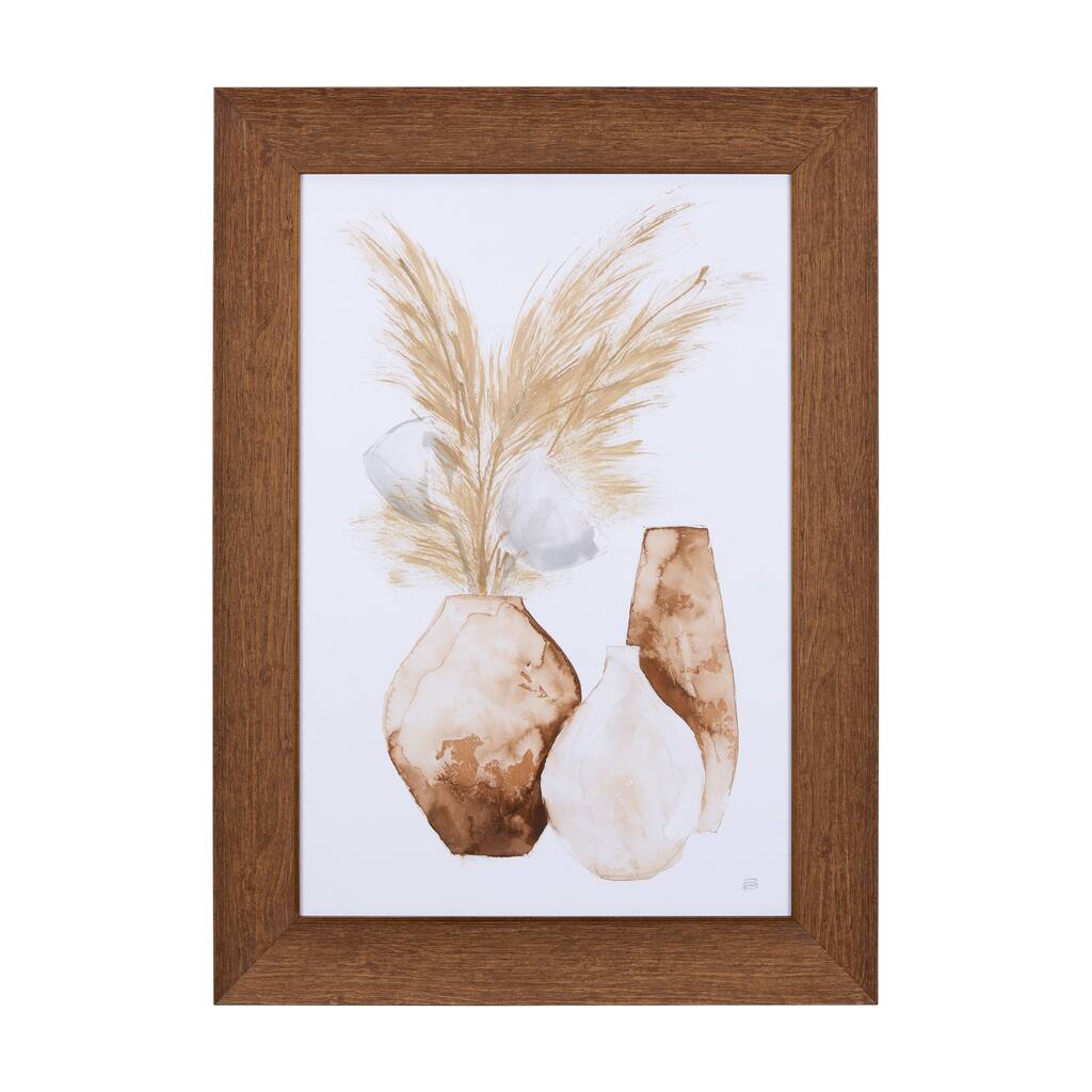 Vase Gray Pods Framed Art Print
