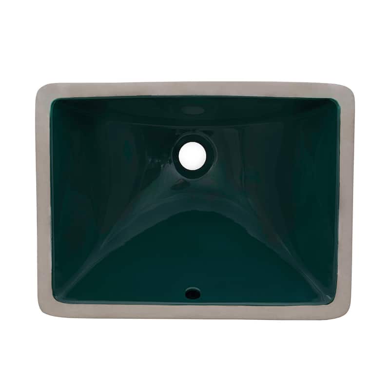 Ruvati 17 x 12 inch Undermount Bathroom Vanity Sink Emerald Green Porcelain Ceramic - RVB0718EG