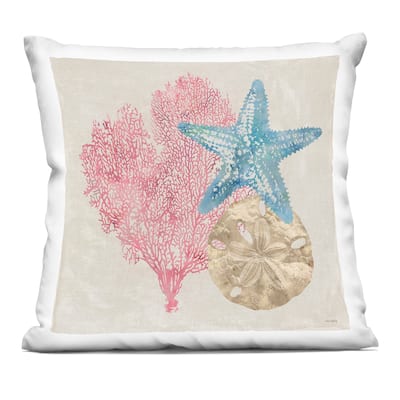 Stupell Sea Life Trio on Beige Decorative Printed Throw Pillow Design by Amber Sterling