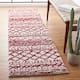 SAFAVIEH Arizona Shag Lotta Moroccan 1.2-inch Thick Rug - 2'3" x 8' Runner - Ivory/Red