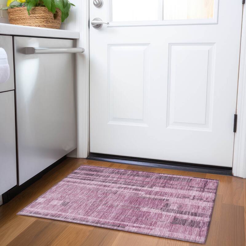 Premium Washable Super Soft Casual Contemporary Mayfield Rug - Blush - 1'8" x 2'6"