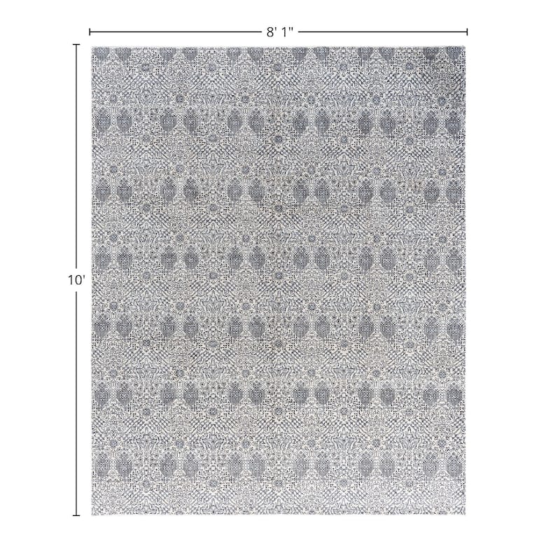 Ikat One-of-a-Kind Hand-Knotted Area Rug - Beige, 8' 1" x 10' 0" - 8' 1" x 10' 0"