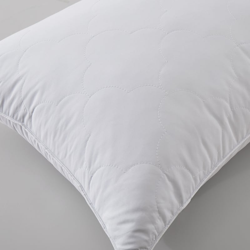 2 Pack Hotel Quality Goose Feather Bed Pillows for Side & Back Sleepers