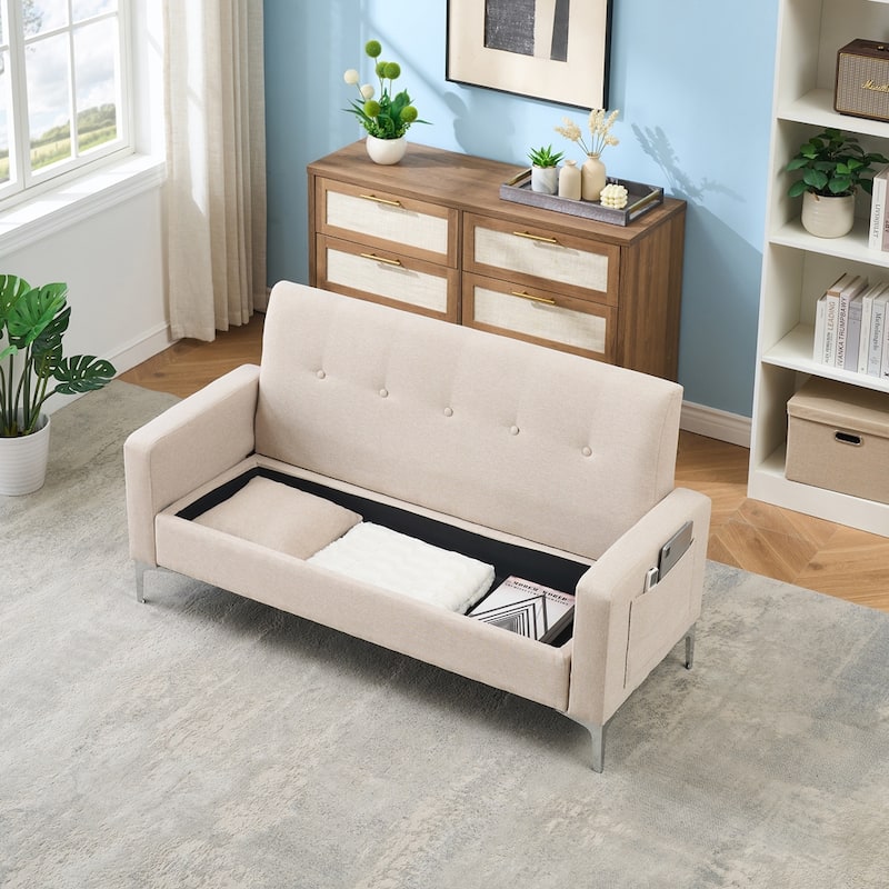 57" Modern Loveseat Sofa with Storage for Living Room