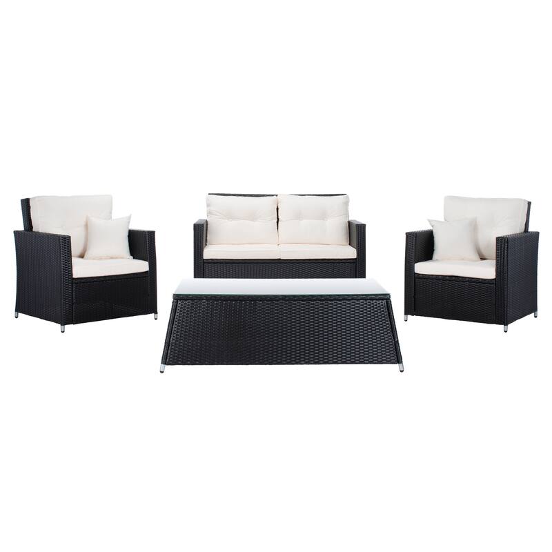 SAFAVIEH Outdoor Living Lorma 4-Piece Patio Set - 55"W x 32"D x 33"H