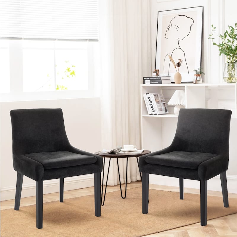 Mid-Century Modern Corduroy Upholstered Dining Chairs with Solid Wood Legs,Set of 2/4/6