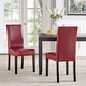 preview thumbnail 10 of 10, Monsoon Villa Faux Leather Parson Dining Chairs (Set of 2) Red