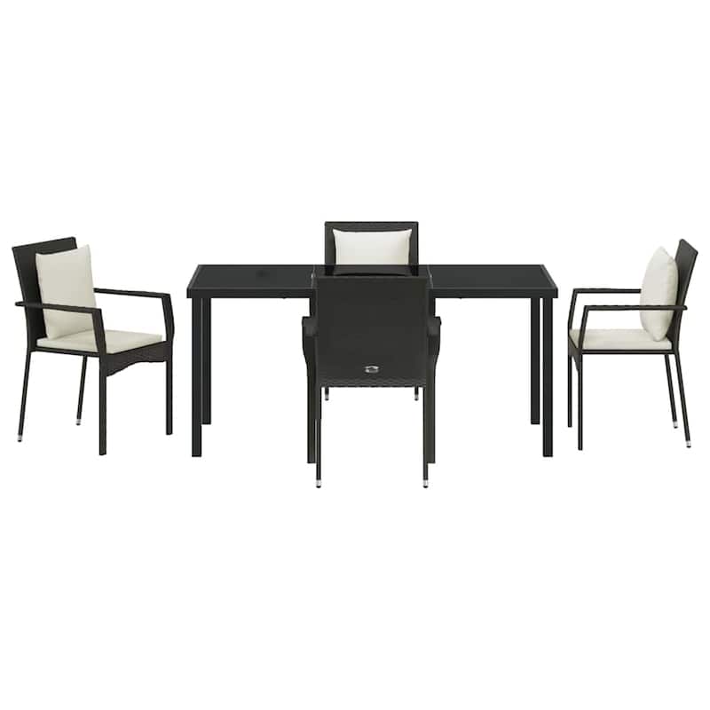 vidaXL Garden Dining Set with Cushion Poly Rattan