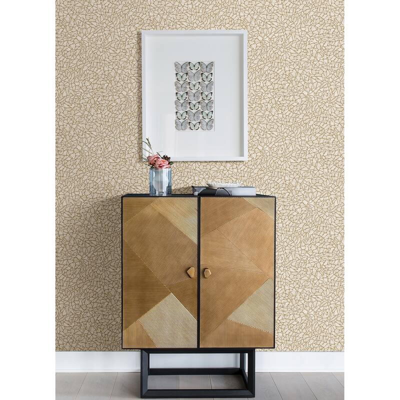 A-Street Prints Soma Gold Metallic Crackling Wallpaper