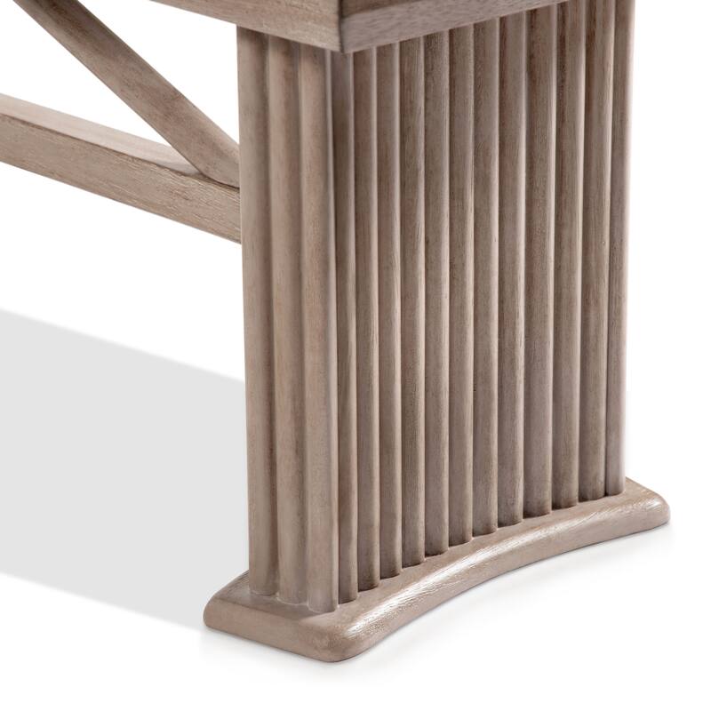 Furniture of America Barbesh Modern Natural Ash Solid Wood 7-Piece Dining Table Set