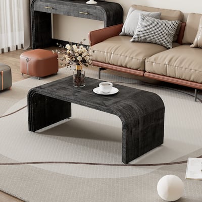 Minimalist Coffee Table with Curved Art Deco Design