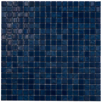 Apollo tile 12" x 12" Skosh Glossy Navy Blue Glass Tile (18.69 sq ft/case) - 20 Pack