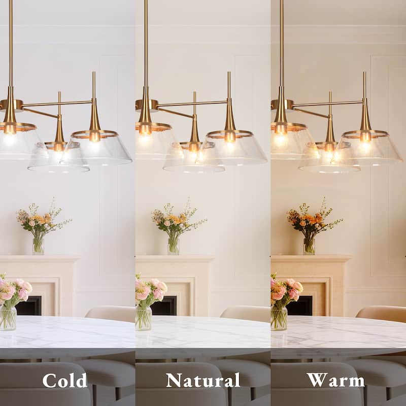 Mola Modern Gold 5-Light Wheel Chandelier Glass Radial Pendant for Dining Living Room