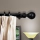 preview thumbnail 4 of 2, InStyleDesign Globe Decorative Traverse Adjustable Rod 30 to 48-inch - Black Finish - Black