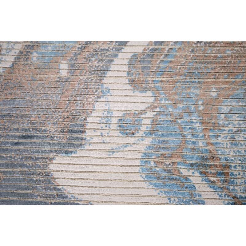 Abstract Oriental Accent Rug Handmade Wool Carpet - 3'0" x 5'1"