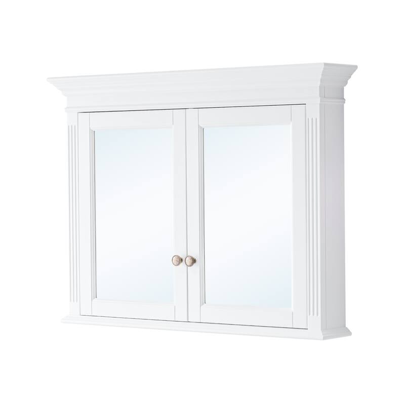 40"W X30"H Surface Mount Solid Wood Framed Medicine Cabinet With Soft-close door And Wooden Shelves