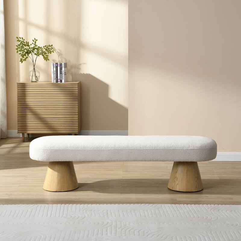 64" L Upholstered Bedroom End of Bed Bench Entryway Bench Dining Bench 300 LBS Capacity