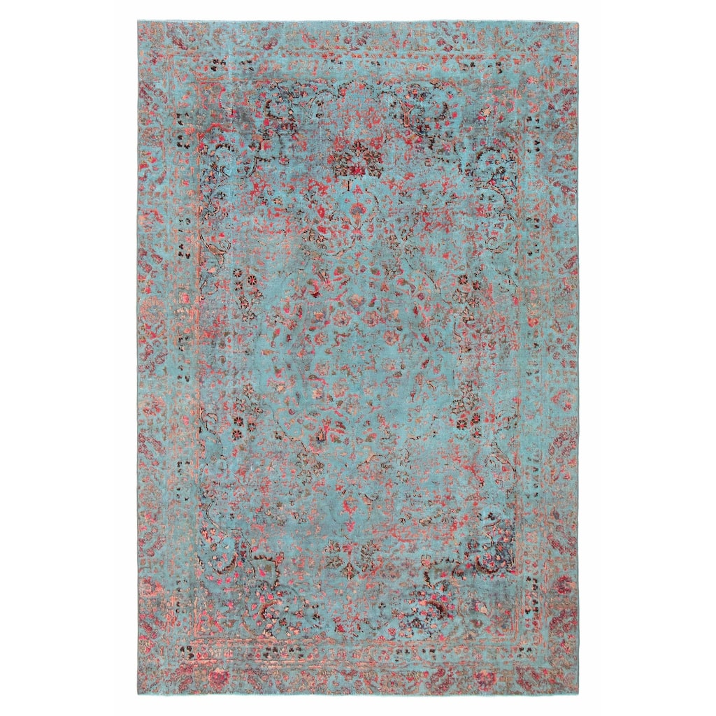 ECARPETGALLERY Hand-knotted Color Transition Turquoise Wool Rug - 5'11 x 8'0