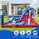 preview thumbnail 9 of 8, Gymax Inflatable Water Slide Park w/735W Blower Slide 2 Splash Pools