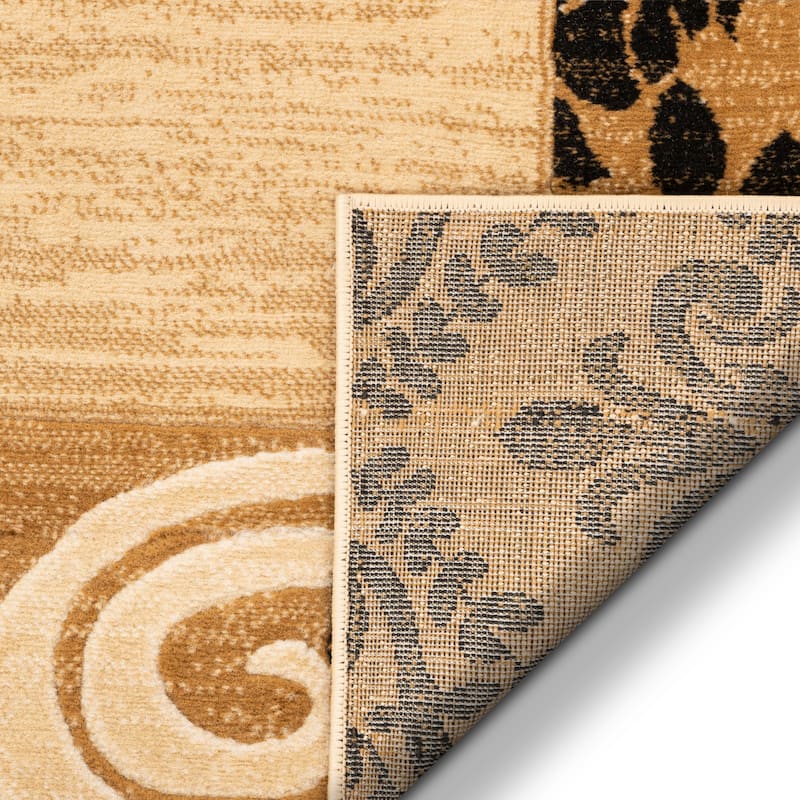 Well Woven Traditional Damask Floral Border Area Rug - 3'3" x 5'3"