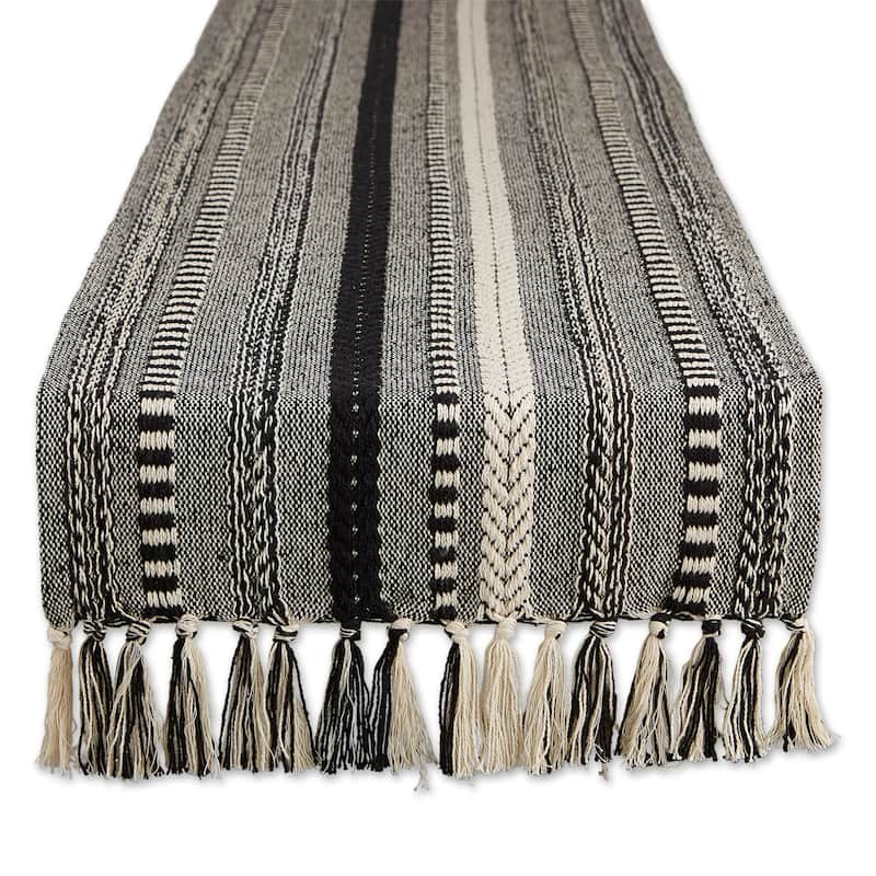 DII Black Braided Stripe Table Runner - 15x72" - Black