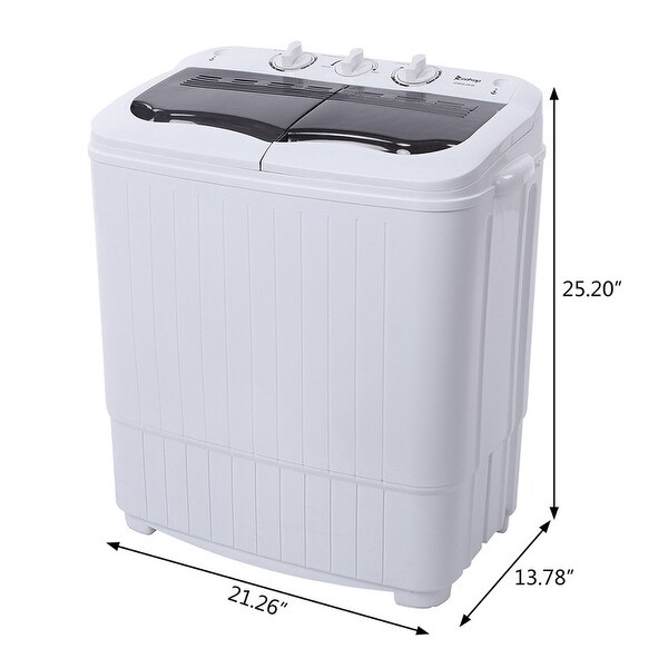 ZOKOP 14.3lbs Compact Semi-Automatic Twin Tube Washing Machine
